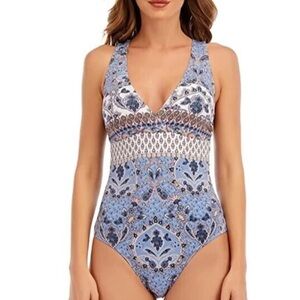Lucky Brand Women’s Blossom One-Piece‎ Swimwear Bathing suit
